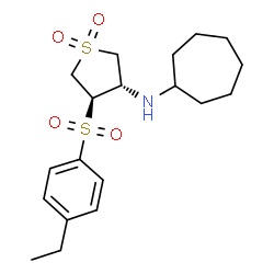 ChemSpider 2D Image | (3S,4R)-N-Cycloheptyl-4-[(4-ethylphenyl)sulfonyl]tetrahydro-3-thiophenamine 1,1-dioxide | C19H29NO4S2