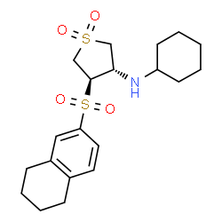 ChemSpider 2D Image | (3S,4R)-N-Cyclohexyl-4-(5,6,7,8-tetrahydro-2-naphthalenylsulfonyl)tetrahydro-3-thiophenamine 1,1-dioxide | C20H29NO4S2