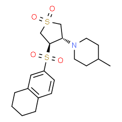 ChemSpider 2D Image | 1-[(3S,4R)-1,1-Dioxido-4-(5,6,7,8-tetrahydro-2-naphthalenylsulfonyl)tetrahydro-3-thiophenyl]-4-methylpiperidine | C20H29NO4S2