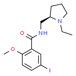 ChemSpider 2D Image | N-{[(2R)-1-Ethyl-2-pyrrolidinyl]methyl}-5-iodo-2-methoxybenzamide | C15H21IN2O2