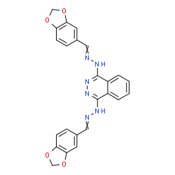 ChemSpider 2D Image | 1,4-Bis[2-(1,3-benzodioxol-5-ylmethylene)hydrazino]phthalazine | C24H18N6O4