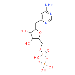 ChemSpider 2D Image | 1-(6-Amino-4-pyrimidinyl)-2,5-anhydro-1-deoxy-6-O-[hydroxy(phosphonooxy)phosphoryl]hexitol | C10H17N3O10P2