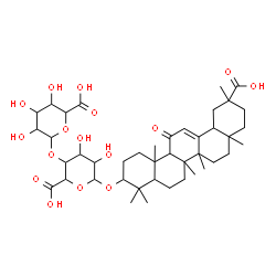 ChemSpider 2D Image | 29-Hydroxy-11,29-dioxoolean-12-en-3-yl 4-O-hexopyranuronosylhexopyranosiduronic acid | C42H62O16