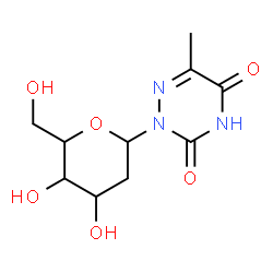 ChemSpider 2D Image | 2-(2-Deoxyhexopyranosyl)-6-methyl-1,2,4-triazine-3,5(2H,4H)-dione | C10H15N3O6