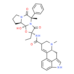 ChemSpider 2D Image | (5'alpha,8xi,11'alpha)-2'-Ethyl-12'-hydroxy-5'-methyl-3',6',18-trioxo-5'-phenylergotaman | C34H37N5O5