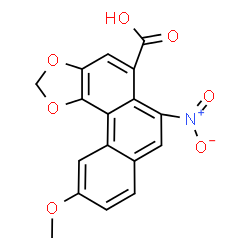 ChemSpider 2D Image | 10-Methoxy-6-nitrophenanthro[3,4-d][1,3]dioxole-5-carboxylic acid | C17H11NO7