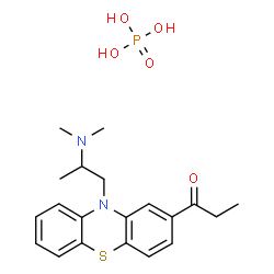 ChemSpider 2D Image | 1-{10-[2-(Dimethylamino)propyl]-10H-phenothiazin-2-yl}-1-propanone phosphate (1:1) | C20H27N2O5PS