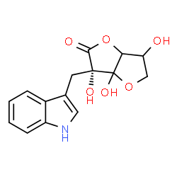 ChemSpider 2D Image | (3S)-3,3a,6-Trihydroxy-3-(1H-indol-3-ylmethyl)tetrahydrofuro[3,2-b]furan-2(3H)-one | C15H15NO6