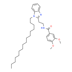 ChemSpider 2D Image | N-[2-(1-Hexadecyl-1H-benzimidazol-2-yl)ethyl]-3,4-dimethoxybenzamide | C34H51N3O3