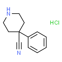 ChemSpider 2D Image | 4-Cyano-4-phenylpiperidinehydrochloride | C12H15ClN2