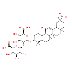 ChemSpider 2D Image | (8xi,10xi,17xi,18xi)-30-Hydroxy-11,30-dioxoolean-12-en-3-yl 2-O-beta-D-glucopyranuronosyl-alpha-D-glucopyranosiduronic acid | C42H62O16