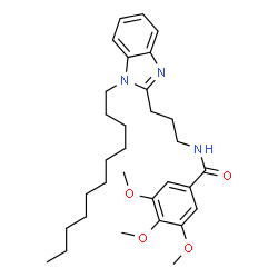 ChemSpider 2D Image | 3,4,5-Trimethoxy-N-[3-(1-undecyl-1H-benzimidazol-2-yl)propyl]benzamide | C31H45N3O4