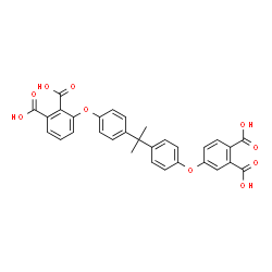 ChemSpider 2D Image | 3-(4-{2-[4-(3,4-Dicarboxyphenoxy)phenyl]-2-propanyl}phenoxy)phthalic acid | C31H24O10