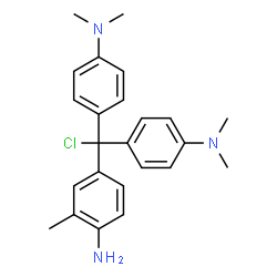 ChemSpider 2D Image | 4,4'-[(4-Amino-3-methylphenyl)(chloro)methylene]bis(N,N-dimethylaniline) | C24H28ClN3