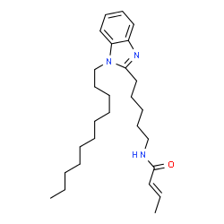 ChemSpider 2D Image | (2E)-N-[5-(1-Undecyl-1H-benzimidazol-2-yl)pentyl]-2-butenamide | C27H43N3O