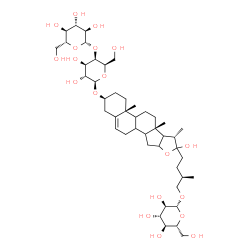 ChemSpider 2D Image | (3beta,8xi,9xi,14xi,16xi,17xi,25R)-26-(beta-D-Glucopyranosyloxy)-22-hydroxyfurost-5-en-3-yl 4-O-beta-D-glucopyranosyl-beta-D-galactopyranoside | C45H74O19