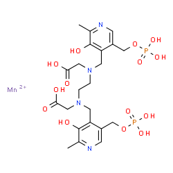ChemSpider 2D Image | manganous 2-[2-[carboxymethyl-[[3-hydroxy-2-methyl-5-(phosphonooxymethyl)-4-pyridyl]methyl]amino]ethyl-[[3-hydroxy-2-methyl-5-(phosphonooxymethyl)-4-pyridyl]methyl]amino]acetic acid | C22H32MnN4O14P2