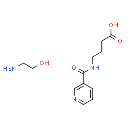ChemSpider 2D Image | 2-Hydroxyethanaminium 4-[(pyridin-3-ylcarbonyl)amino]butanoate | C12H19N3O4