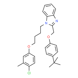 ChemSpider 2D Image | 2-[(4-tert-Butylphenoxy)methyl]-1-[4-(4-chloro-3-methylphenoxy)butyl]-1H-benzimidazole | C29H33ClN2O2