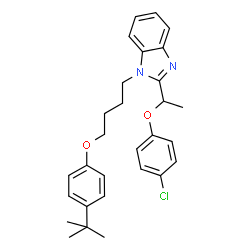 ChemSpider 2D Image | 1-[4-(4-tert-Butylphenoxy)butyl]-2-[1-(4-chlorophenoxy)ethyl]-1H-benzimidazole | C29H33ClN2O2