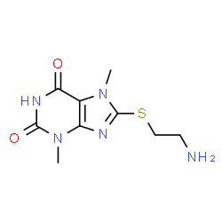 ChemSpider 2D Image | 8-[(2-Aminoethyl)sulfanyl]-3,7-dimethyl-3,7-dihydro-1H-purine-2,6-dione | C9H13N5O2S