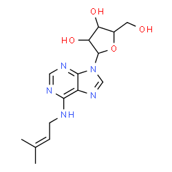 ChemSpider 2D Image | N-(3-Methyl-2-buten-1-yl)-9-pentofuranosyl-9H-purin-6-amine | C15H21N5O4