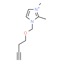 ChemSpider 2D Image | 1-[(3-Butyn-1-yloxy)methyl]-2,3-dimethyl-1H-imidazol-3-ium | C10H15N2O