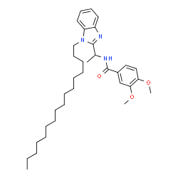 ChemSpider 2D Image | N-[1-(1-Hexadecyl-1H-benzimidazol-2-yl)ethyl]-3,4-dimethoxybenzamide | C34H51N3O3