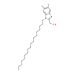 ChemSpider 2D Image | (5,6-Dimethyl-1-octadecyl-1H-benzimidazol-2-yl)methanol | C28H48N2O