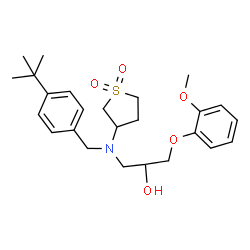 ChemSpider 2D Image | 1-[(4-tert-Butylbenzyl)(1,1-dioxidotetrahydrothiophen-3-yl)amino]-3-(2-methoxyphenoxy)propan-2-ol | C25H35NO5S