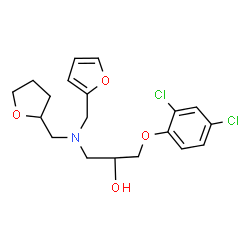 ChemSpider 2D Image | 1-(2,4-Dichlorophenoxy)-3-[(2-furylmethyl)(tetrahydro-2-furanylmethyl)amino]-2-propanol | C19H23Cl2NO4