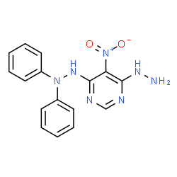 ChemSpider 2D Image | 4-(2,2-Diphenylhydrazino)-6-hydrazino-5-nitropyrimidine | C16H15N7O2