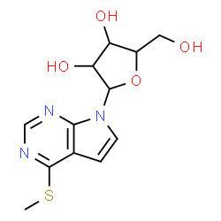 ChemSpider 2D Image | 4-(Methylsulfanyl)-7-pentofuranosyl-7H-pyrrolo[2,3-d]pyrimidine | C12H15N3O4S