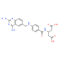 ChemSpider 2D Image | 3-[(4-{[(2,4-Diamino-6-quinazolinyl)methyl]amino}benzoyl)amino]pentanedioic acid | C21H22N6O5