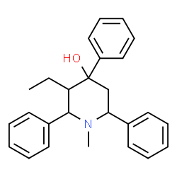 ChemSpider 2D Image | 3-Ethyl-1-methyl-2,4,6-triphenyl-4-piperidinol | C26H29NO