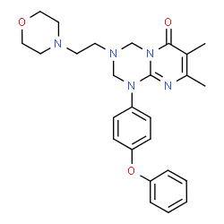 ChemSpider 2D Image | 7,8-Dimethyl-3-[2-(4-morpholinyl)ethyl]-1-(4-phenoxyphenyl)-1,2,3,4-tetrahydro-6H-pyrimido[1,2-a][1,3,5]triazin-6-one | C26H31N5O3