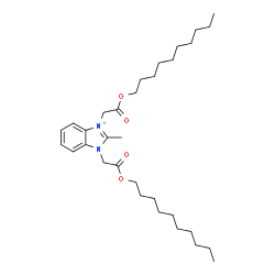 ChemSpider 2D Image | 1,3-Bis-decyloxycarbonylmethyl-2-methyl-3H-benzoimidazol-1-ium | C32H53N2O4