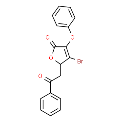 ChemSpider 2D Image | 4-Bromo-5-(2-oxo-2-phenylethyl)-3-phenoxy-2(5H)-furanone | C18H13BrO4
