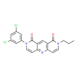 ChemSpider 2D Image | 2-(3,5-Dichlorophenyl)-8-propylpyrido[4,3-b][1,6]naphthyridine-1,9(2H,8H)-dione | C20H15Cl2N3O2