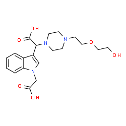 ChemSpider 2D Image | [1-(Carboxymethyl)-1H-indol-3-yl]{4-[2-(2-hydroxyethoxy)ethyl]-1-piperazinyl}acetic acid | C20H27N3O6