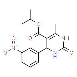 ChemSpider 2D Image | Isopropyl 6-methyl-4-(3-nitrophenyl)-2-oxo-1,2,3,4-tetrahydro-5-pyrimidinecarboxylate | C15H17N3O5