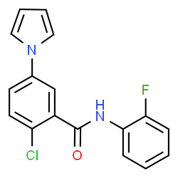 ChemSpider 2D Image | 2-Chloro-N-(2-fluorophenyl)-5-(1H-pyrrol-1-yl)benzamide | C17H12ClFN2O