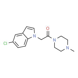 ChemSpider 2D Image | 2-(5-Chloro-1H-indol-1-yl)-1-(4-methyl-1-piperazinyl)ethanone | C15H18ClN3O