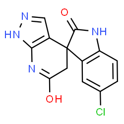 ChemSpider 2D Image | 5-Chloro-1',7'-dihydrospiro[indole-3,4'-pyrazolo[3,4-b]pyridine]-2,6'(1H,5'H)-dione | C13H9ClN4O2