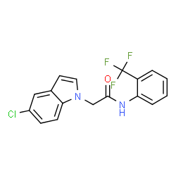 ChemSpider 2D Image | 2-(5-Chloro-1H-indol-1-yl)-N-[2-(trifluoromethyl)phenyl]acetamide | C17H12ClF3N2O