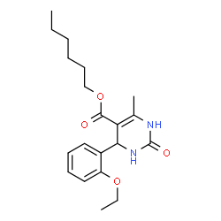 ChemSpider 2D Image | Hexyl 4-(2-ethoxyphenyl)-6-methyl-2-oxo-1,2,3,4-tetrahydro-5-pyrimidinecarboxylate | C20H28N2O4
