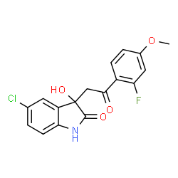ChemSpider 2D Image | 5-Chloro-3-[2-(2-fluoro-4-methoxyphenyl)-2-oxoethyl]-3-hydroxy-1,3-dihydro-2H-indol-2-one | C17H13ClFNO4