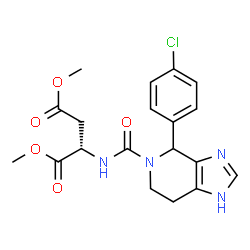ChemSpider 2D Image | Dimethyl N-{[4-(4-chlorophenyl)-1,4,6,7-tetrahydro-5H-imidazo[4,5-c]pyridin-5-yl]carbonyl}-L-aspartate | C19H21ClN4O5
