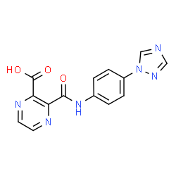 ChemSpider 2D Image | 3-{[4-(1H-1,2,4-Triazol-1-yl)phenyl]carbamoyl}-2-pyrazinecarboxylic acid | C14H10N6O3