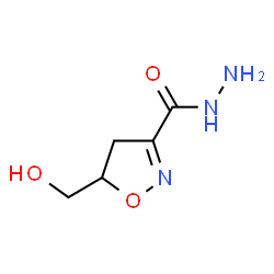 ChemSpider 2D Image | 5-(Hydroxymethyl)-4,5-dihydro-1,2-oxazole-3-carbohydrazide | C5H9N3O3